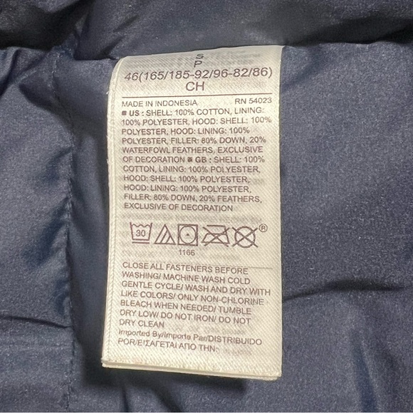 Banana Republic Corduroy Puffer Jacket Mens Size Small Navy Blue Zip Front - Picture 14 of 16